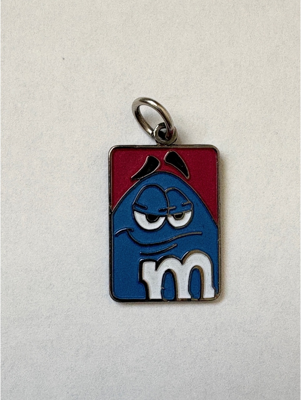 Vintage Blue M&M’s Character Enamel Charm / Pendant – Red & Blue